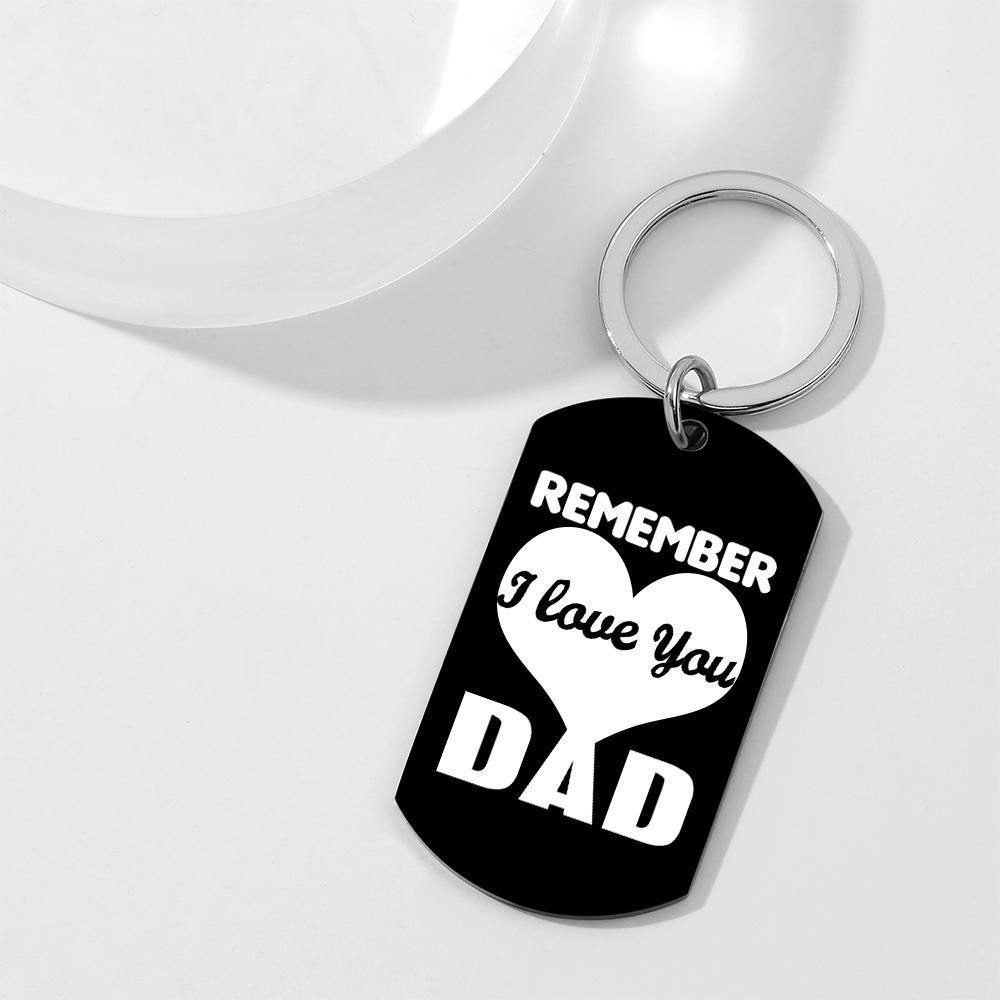 Custom Photo Tag Keychain Remember I love You DAD Gifts for Father's Day - soufeelus