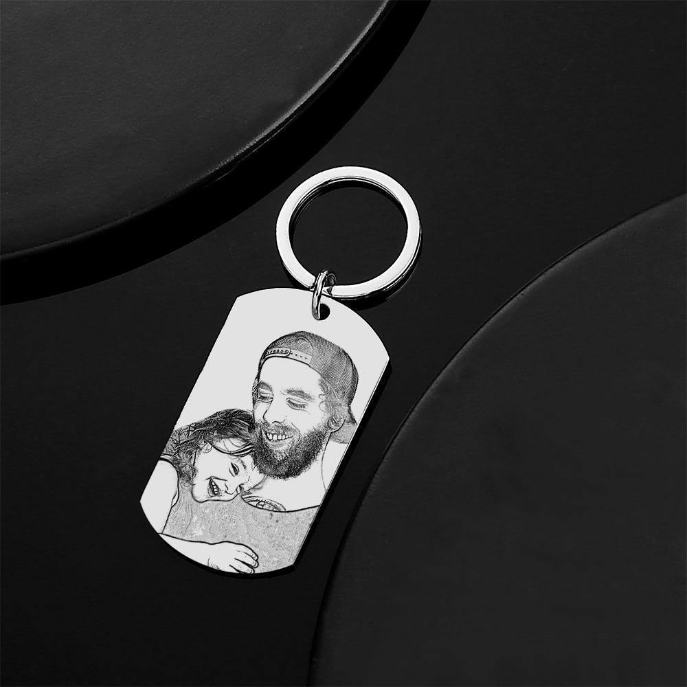Custom Photo Tag Keychain Remember I love You DAD Gifts for Father's Day - soufeelus