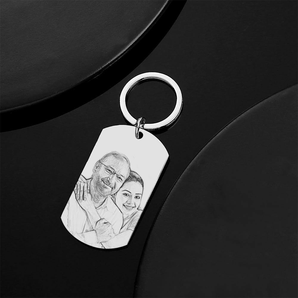Photo Tag Keychain MY DAD MY HERO Gifts for Dad - soufeelus