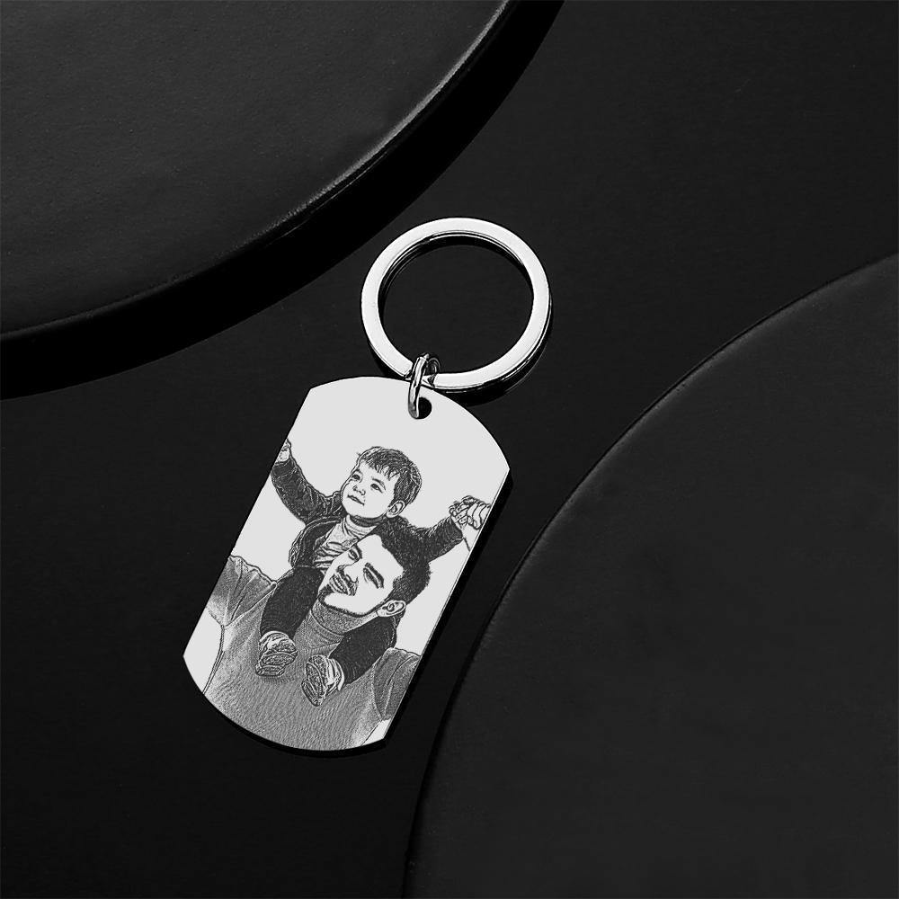 Photo Tag Keychain You Are My World Father's Day Gifts - soufeelus