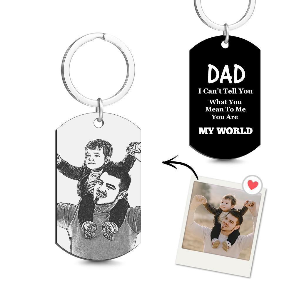 Photo Tag Keychain You Are My World Father's Day Gifts - soufeelus