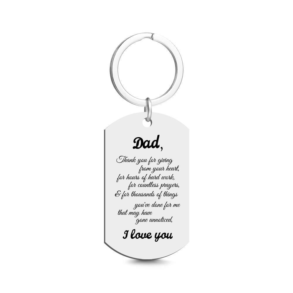 Photo Tag Keychain I love you daddy Father's Day Gifts - soufeelus