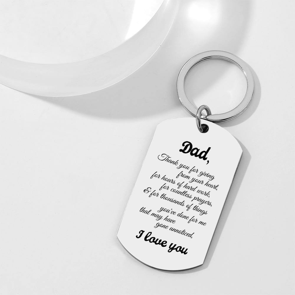 Photo Tag Keychain I love you daddy Father's Day Gifts - soufeelus