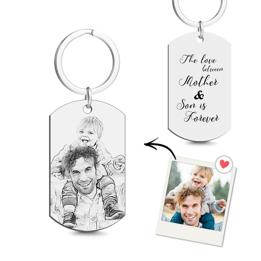 Custom Photo Tag Keychain Remember I love You DAD Gifts for Father's Day - soufeelus