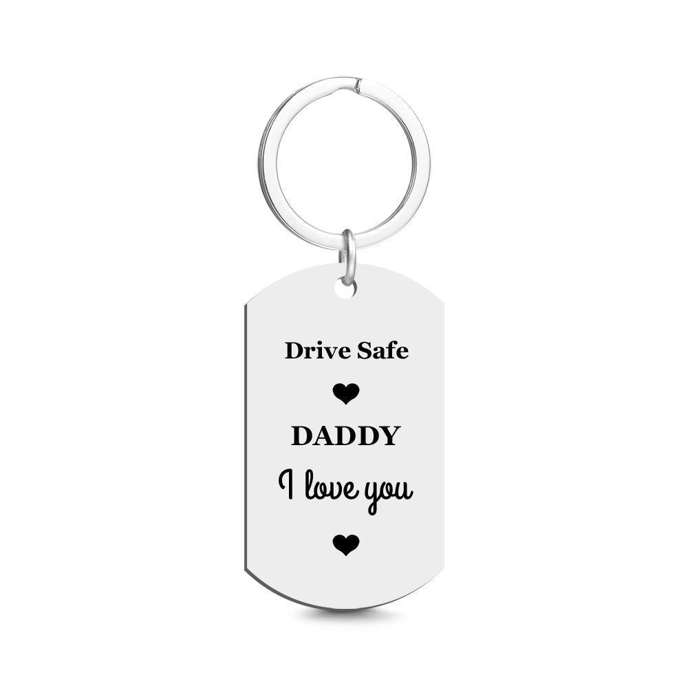 Custom Photo Tag Keychain Drive Safe Gifts for Daddy - soufeelus