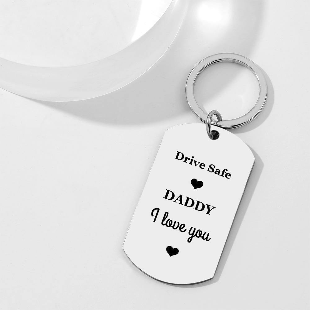 Custom Photo Tag Keychain Drive Safe Gifts for Daddy - soufeelus