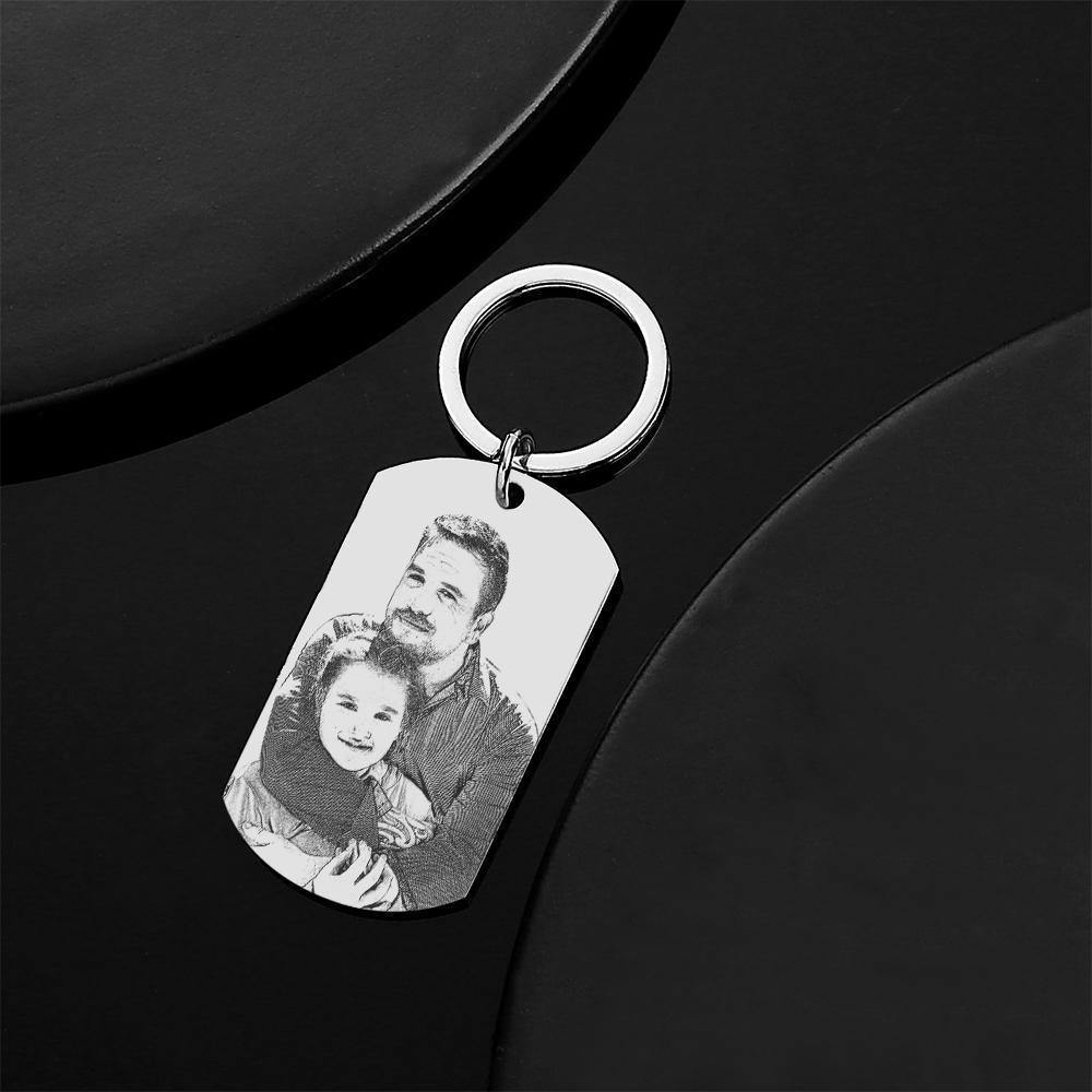 Custom Photo Tag Keychain Drive Safe Gifts for Daddy - soufeelus