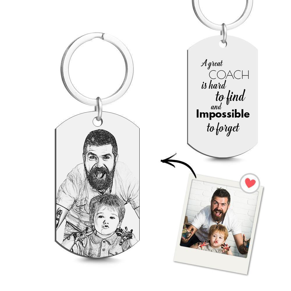 Photo Tag Keychain Keepsake Gifts for Father - soufeelus