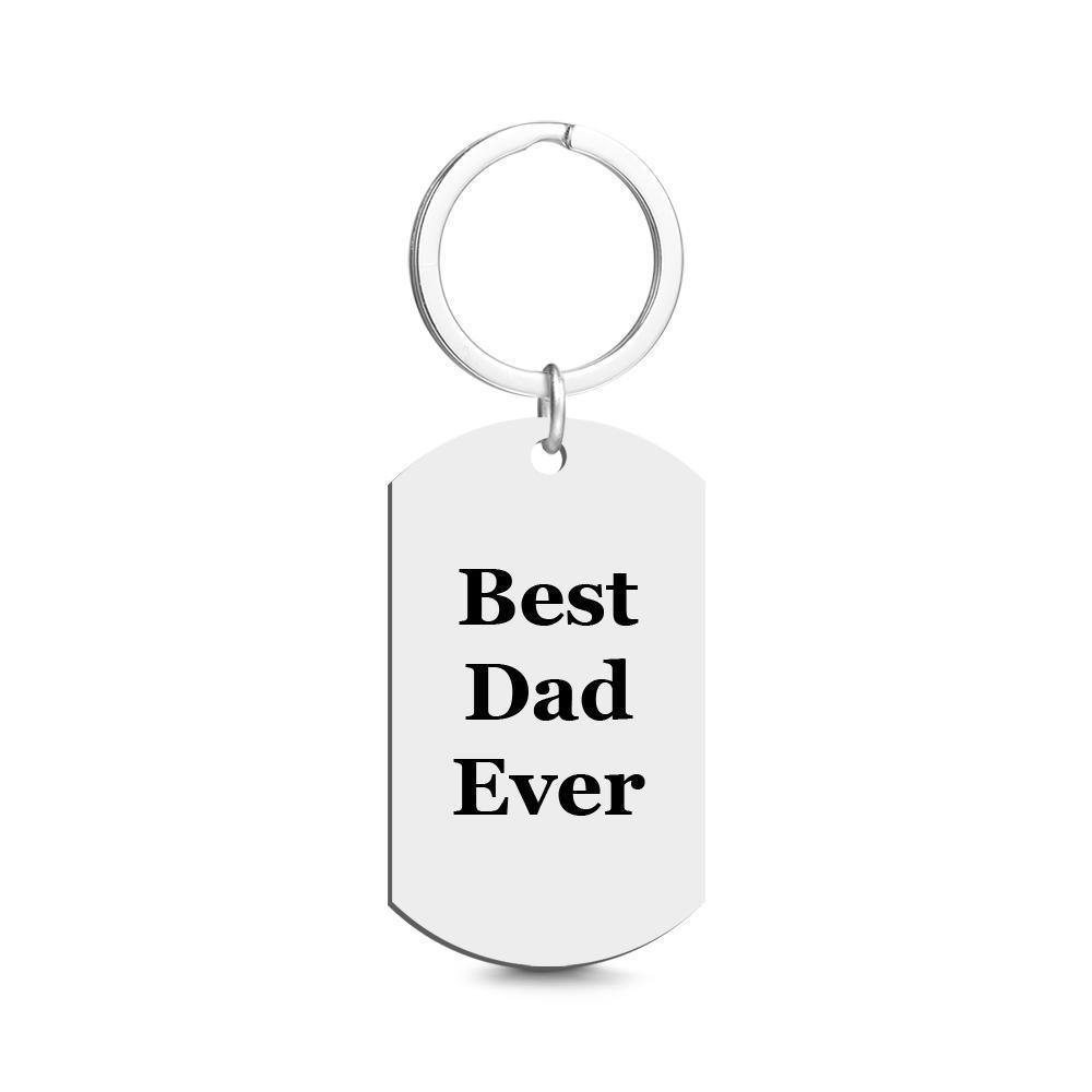 Custom Photo Tag Keychain Best Dad Ever Gifts for Daddy - soufeelus