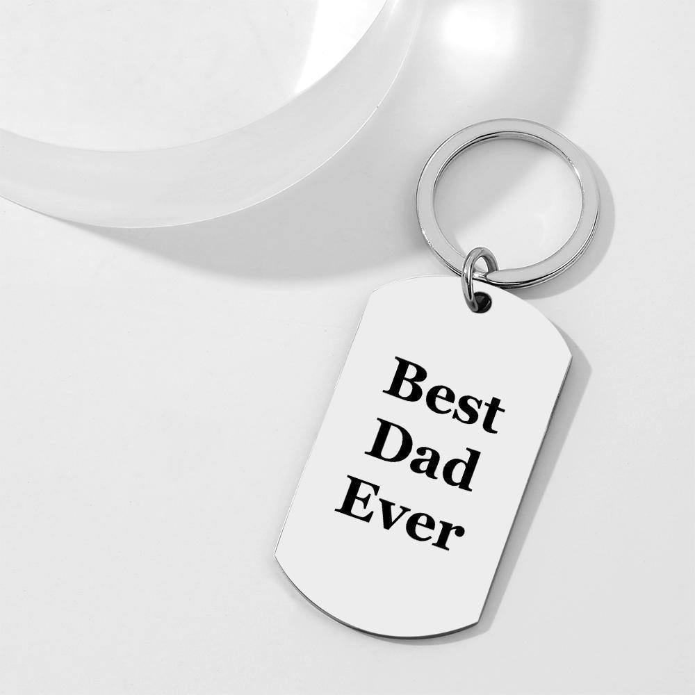 Custom Photo Tag Keychain Best Dad Ever Gifts for Daddy - soufeelus