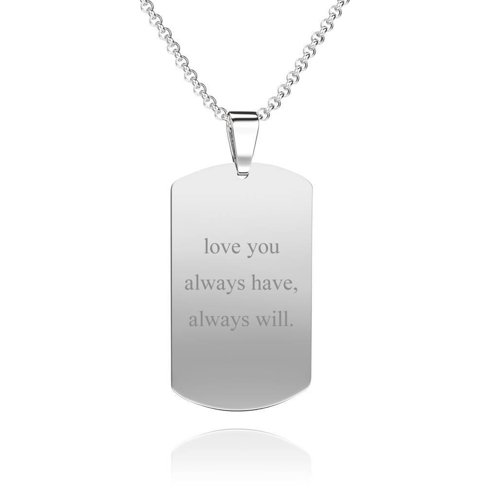 Women S Photo Engraved Tag Necklace With Engraving Stainless Steel