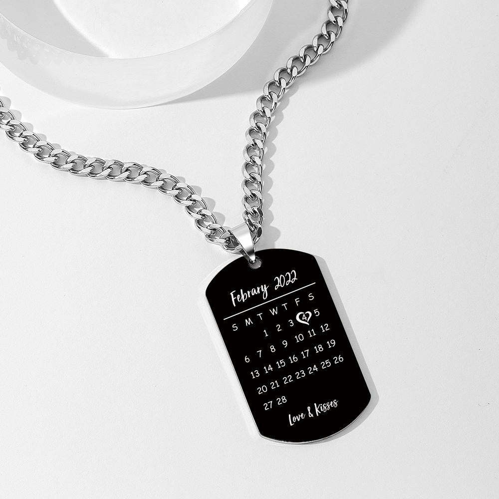 Custom Line Art Photo Necklace With Words Photo And Date Perfect Gift For Couple On Anniversary - soufeelus