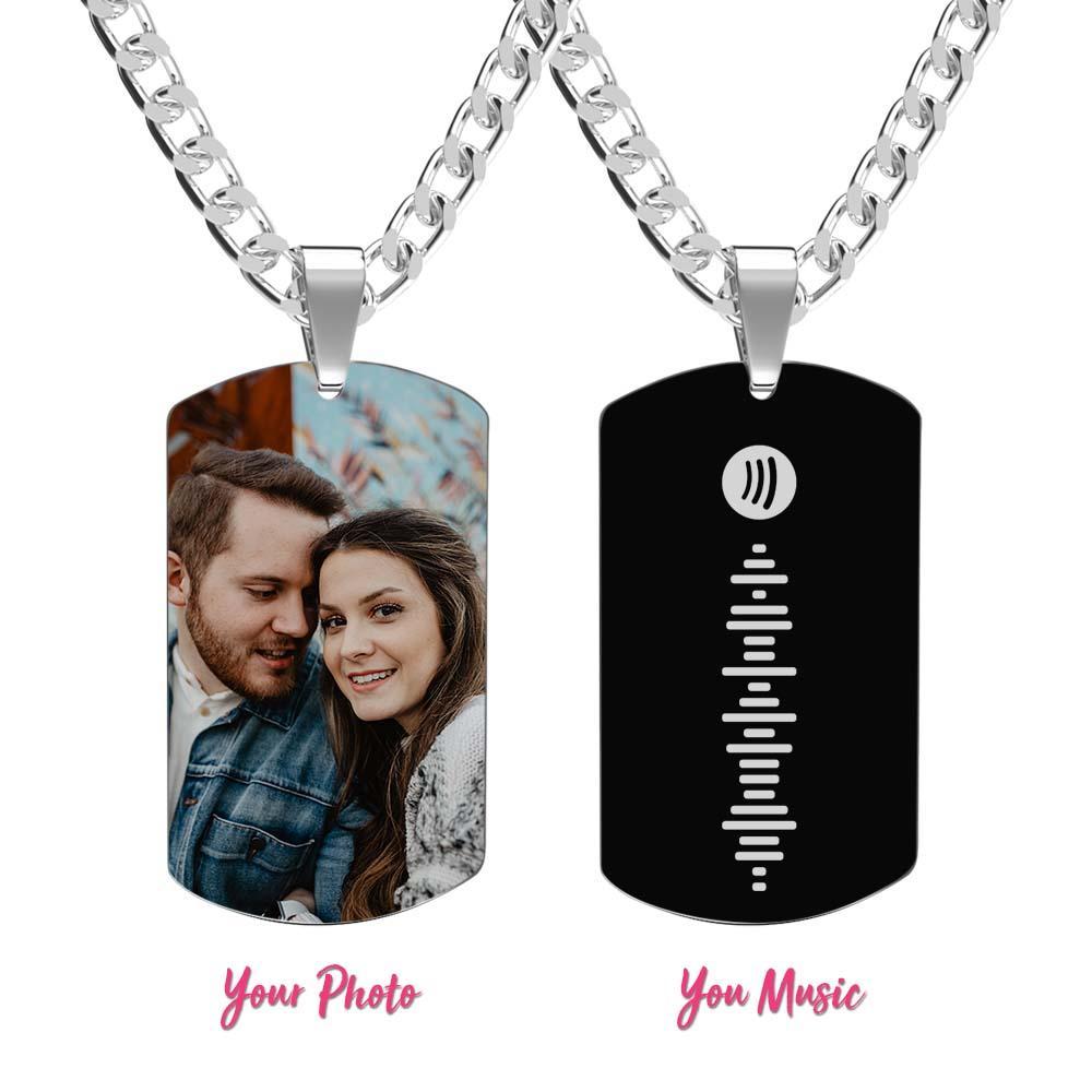 Men's Necklace Engraved Necklace Photo Necklace Optional Style Gifts for Him - soufeelus