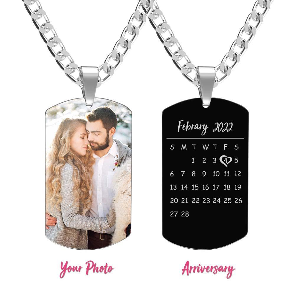 Men's Necklace Engraved Necklace Photo Necklace Optional Style Gifts for Him - soufeelus