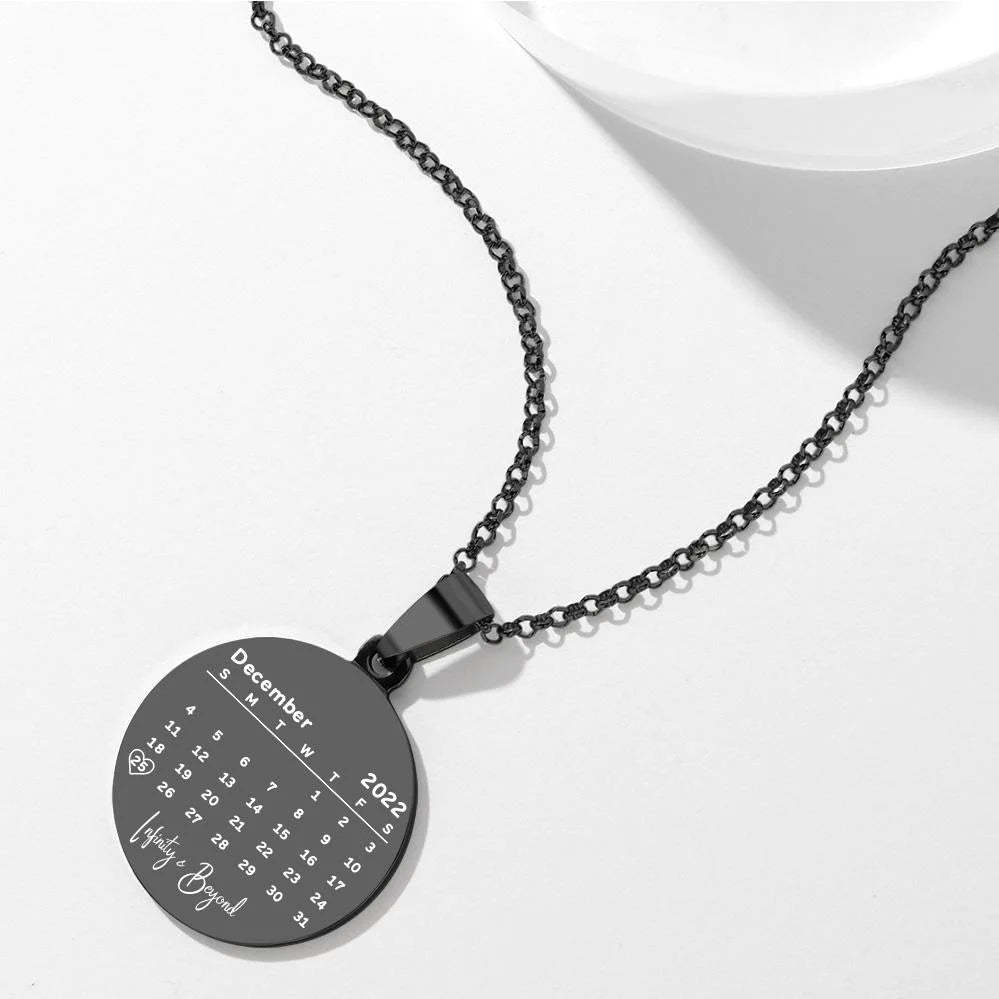 Custom Black Filter Romantic Photo Necklace Stainless Steel Valentine Gift For Couples - soufeelus