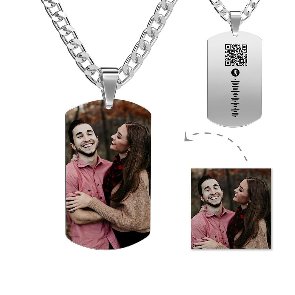 Custom Photo Necklace Spotify Code Necklace Men's Doge Tag Necklace - soufeelus