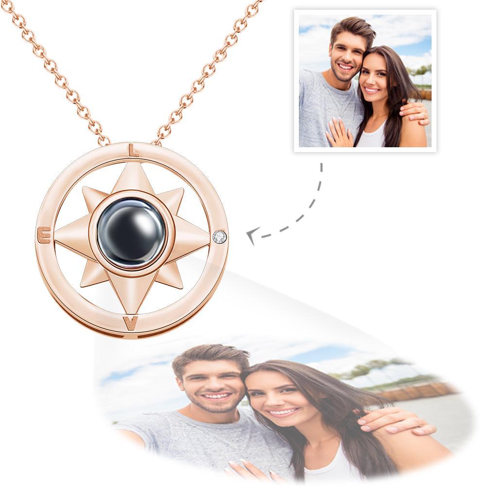 Custom Projection Photo Necklace Personalized Pet Photo Pendant Projection Chain Women Memorial Jewelry Gifts