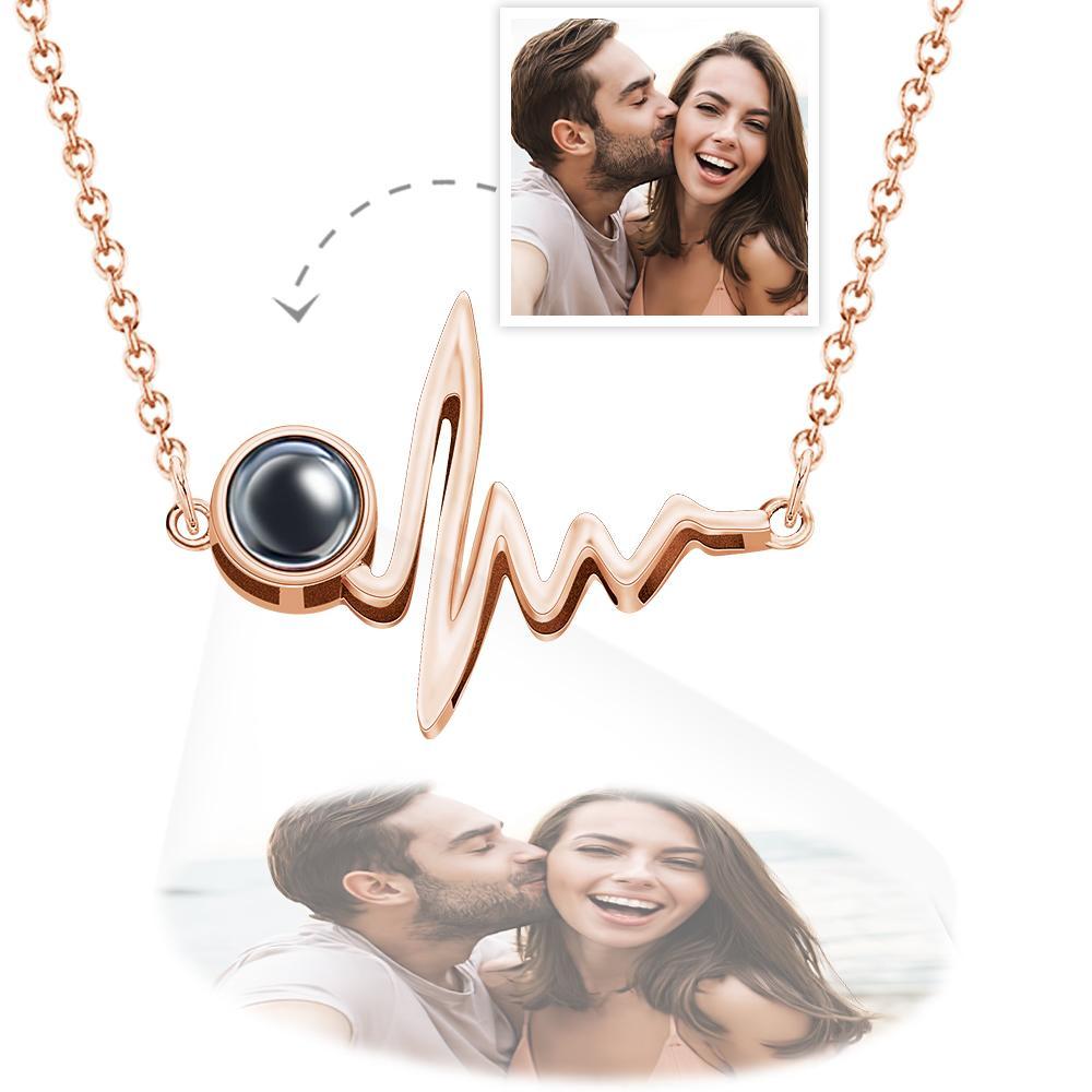 Custom Photo Projection Necklace HeartBeat Photo Projection Necklace Creative Gift - soufeelus