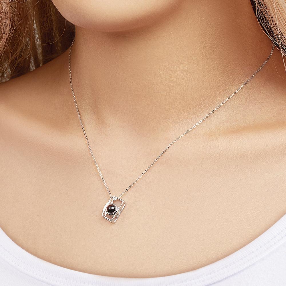 Custom Photo Necklace Projection Creative Camera Shape Gifts -
