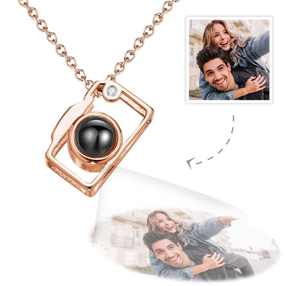 Custom Photo Necklace Projection Creative Camera Shape Gifts - 