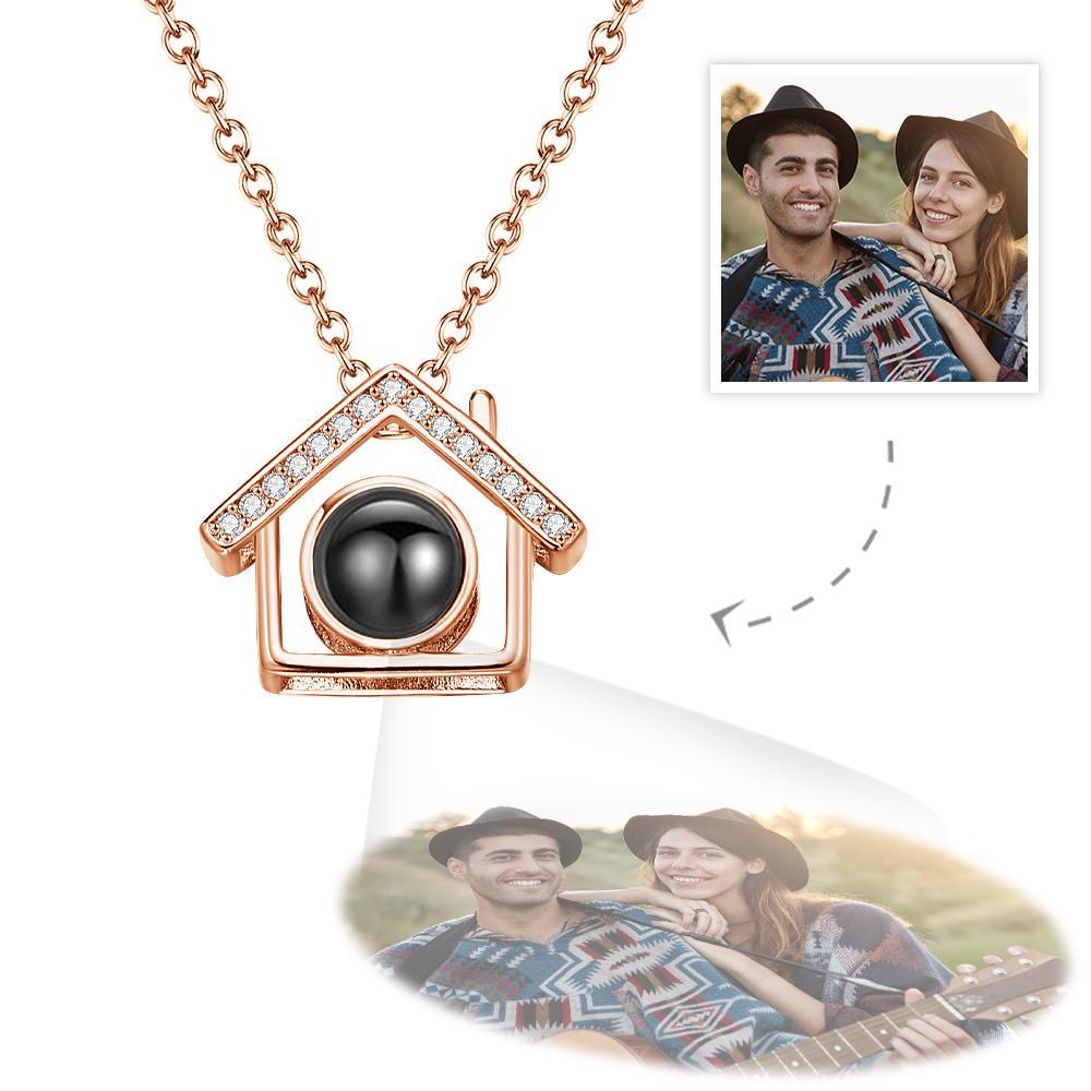 Custom Photo Projection Necklace Our Home Couple Memorial Gifts - 