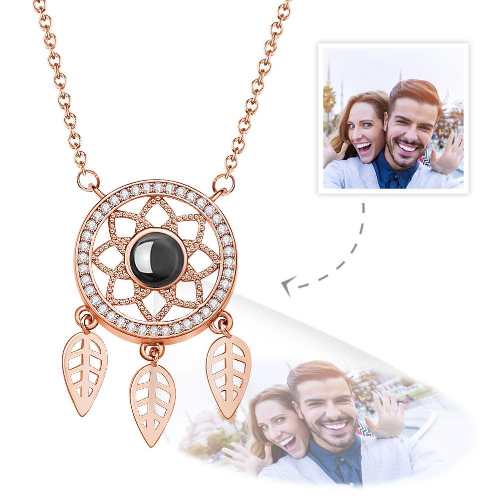 Custom Projection Necklace Custom Photo Dream Catcher Rhinestone Creative Gifts -