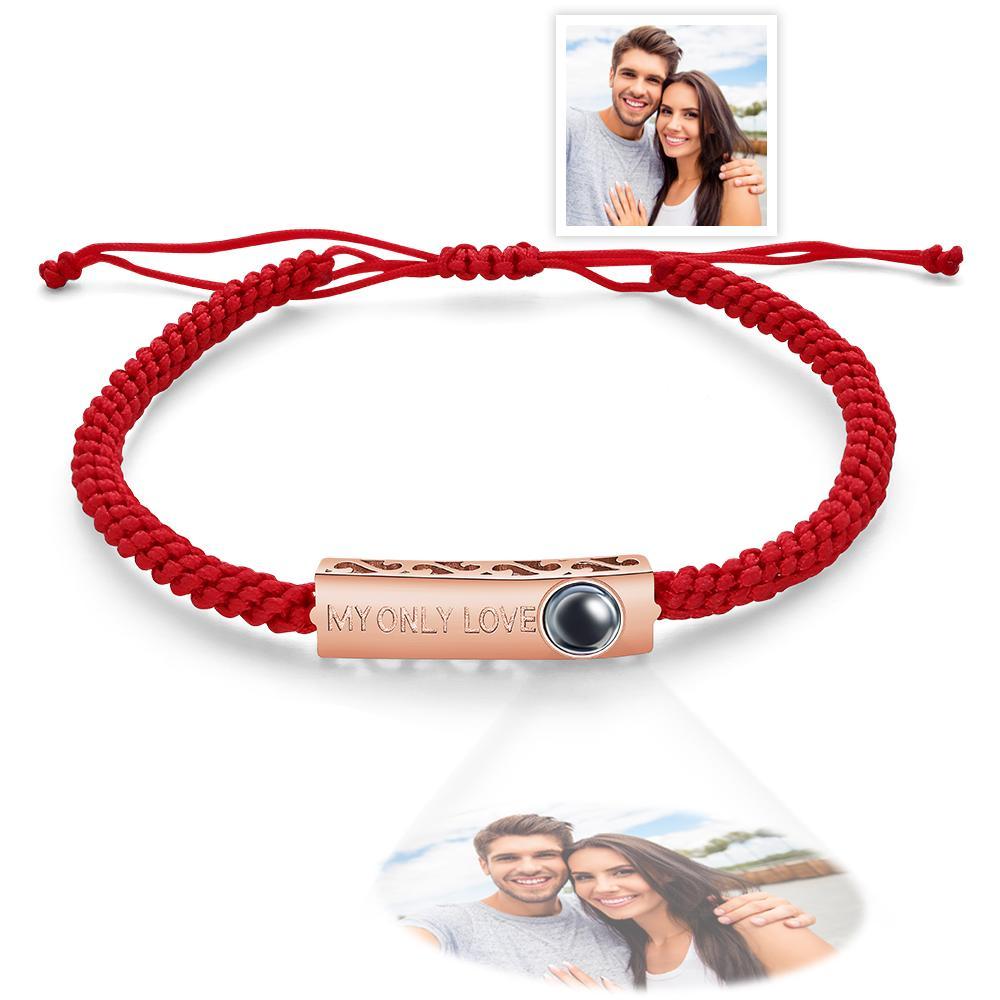 Custom Projection Photo Bracelet My Only Love Unique Couple Gifts - soufeelus
