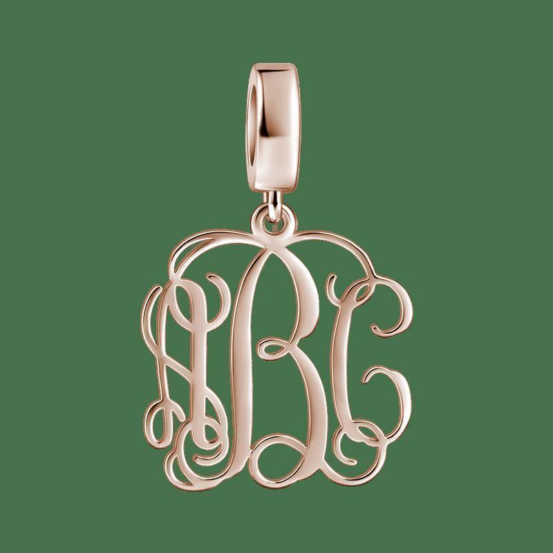 Monogram Pendant Charm 14k Gold Plated Silver - soufeelus