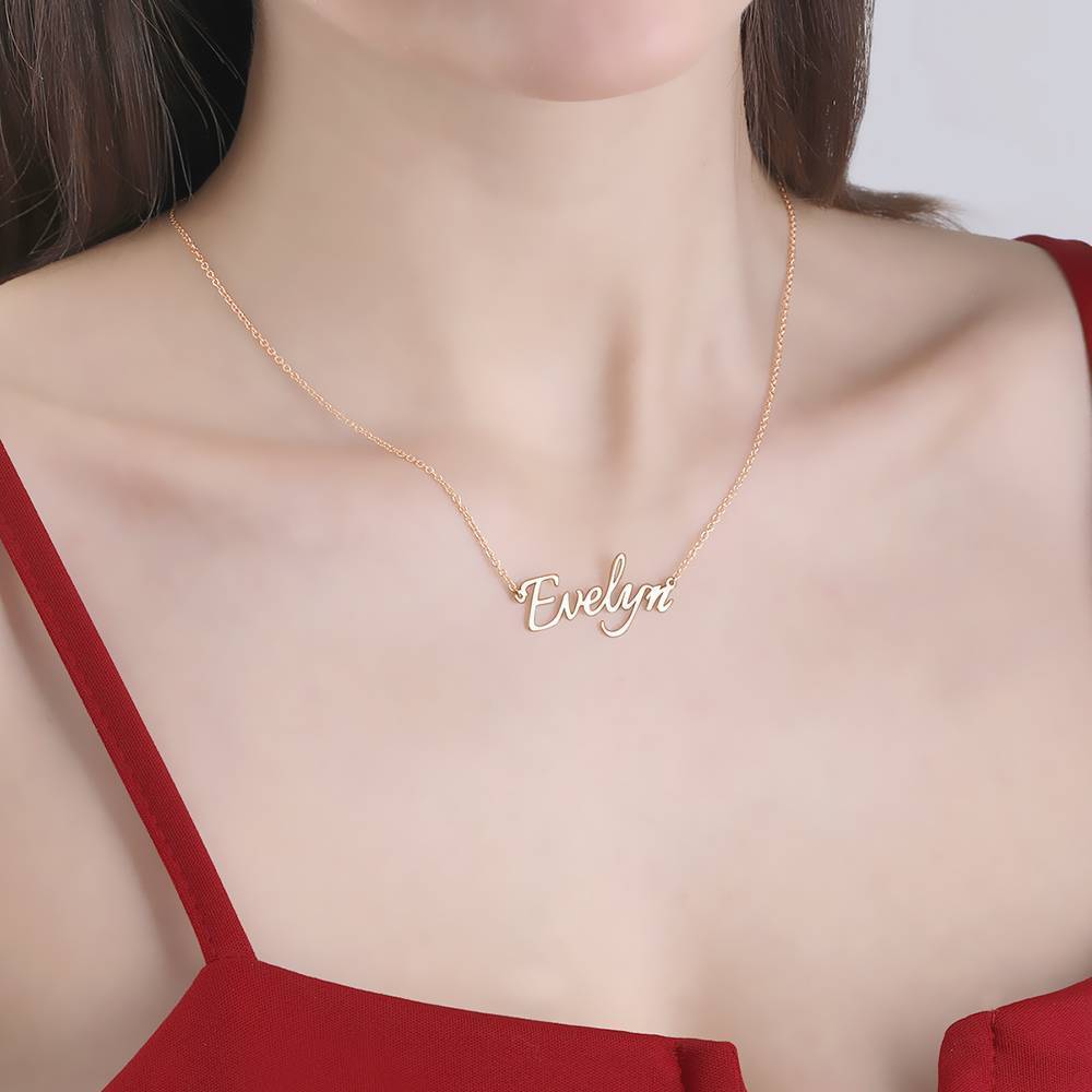 Personalized Name Necklace Black Gold Plated Silver - soufeelus