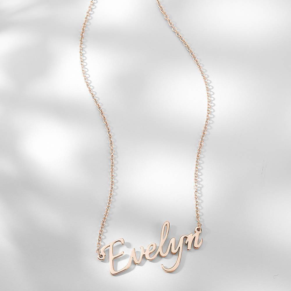 Personalized Name Necklace Black Gold Plated Silver - soufeelus