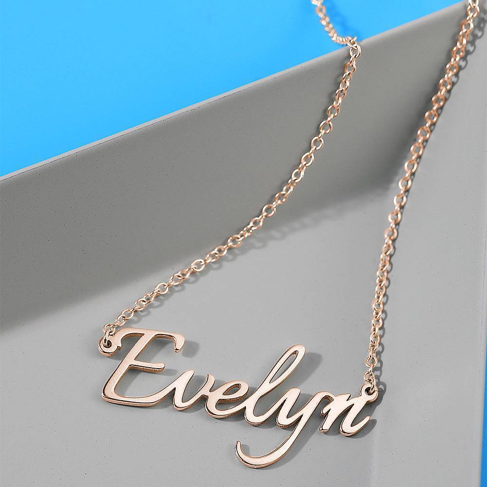 Personalized Name Necklace Black Gold Plated Silver - soufeelus