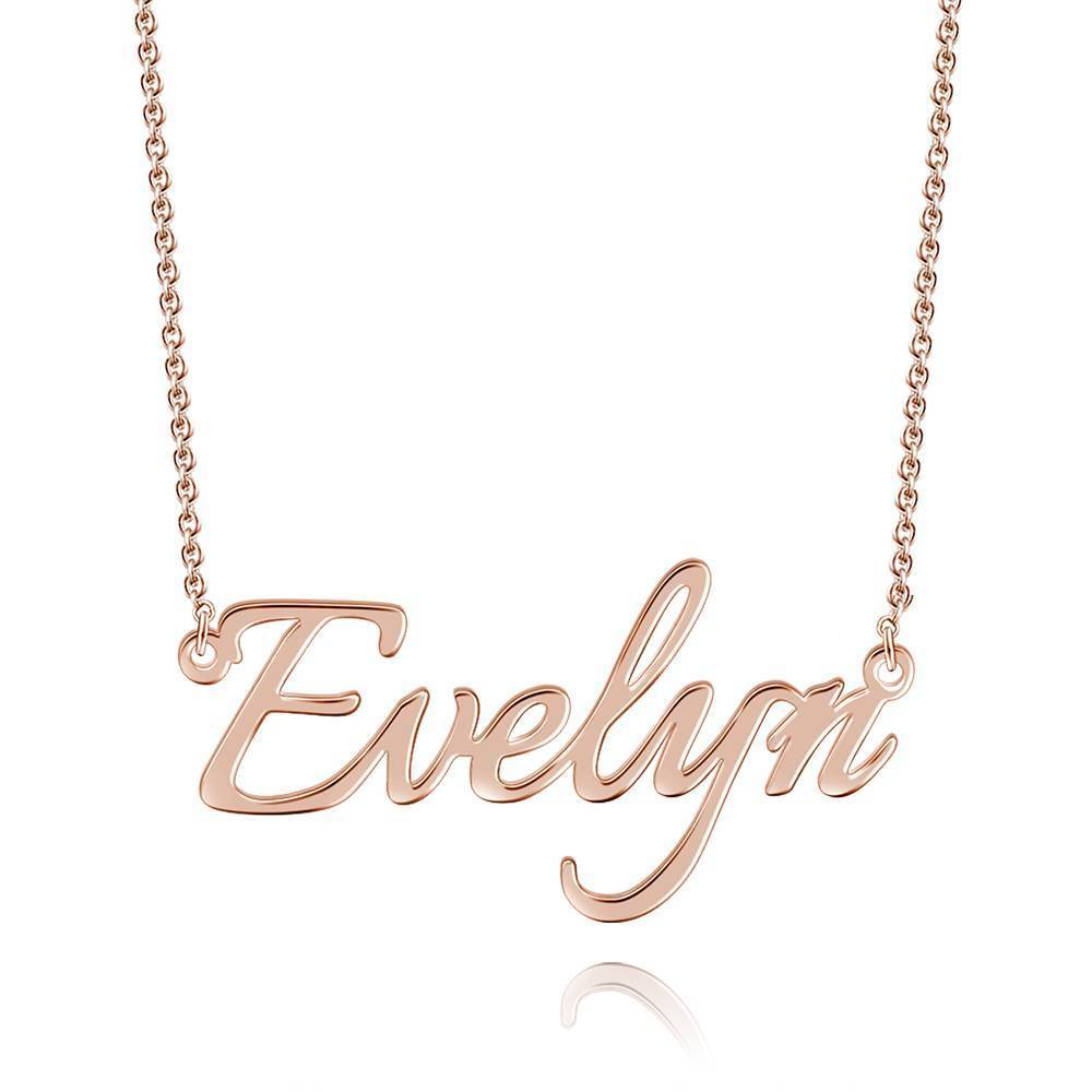 Personalized Name Necklace Black Gold Plated Silver - soufeelus