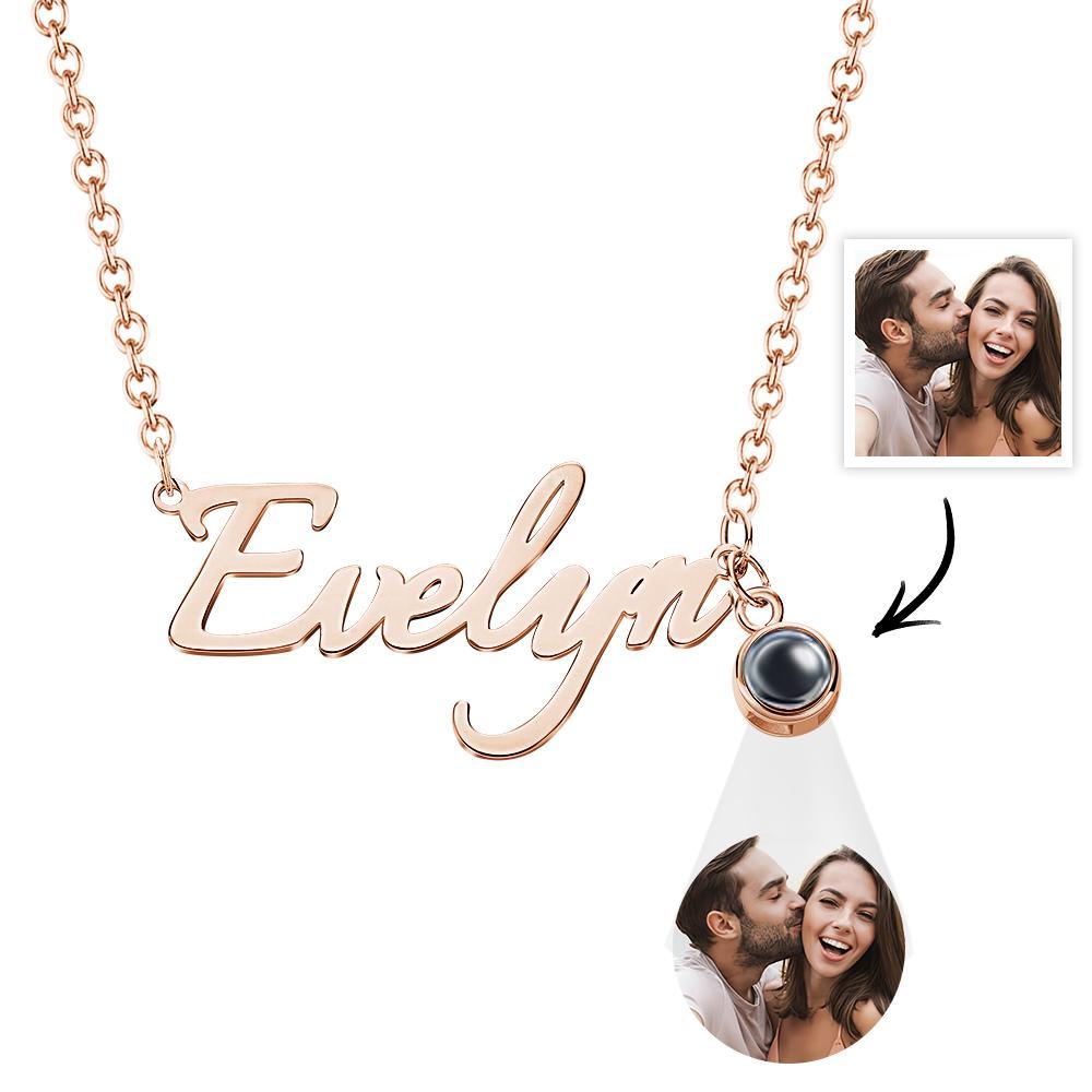 Soufeel Personalized Name And Picture Projection Necklace Creative Gift - soufeelus