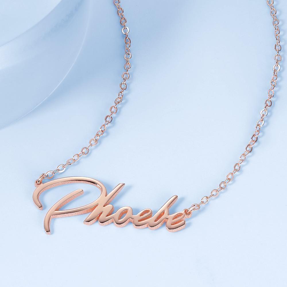 Custom Name Necklace, Bridesmaids Gifts Rose Gold Plated