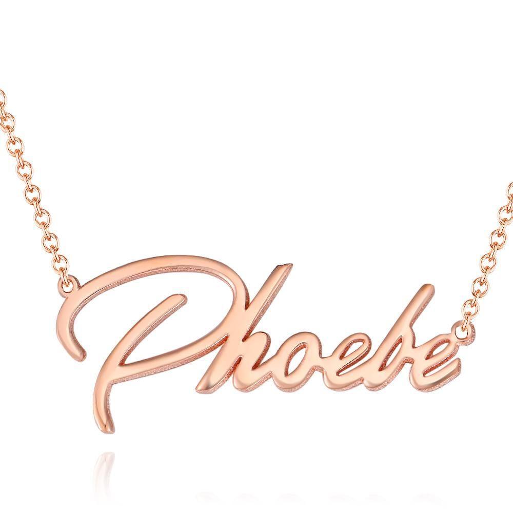 Custom Name Necklace, Bridesmaids Gifts Rose Gold Plated