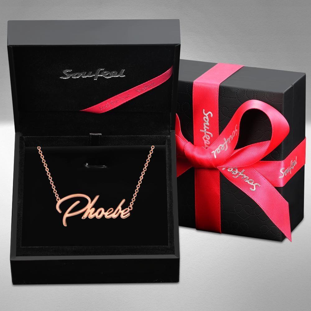 Custom Name Necklace, Bridesmaids Gifts Rose Gold Plated