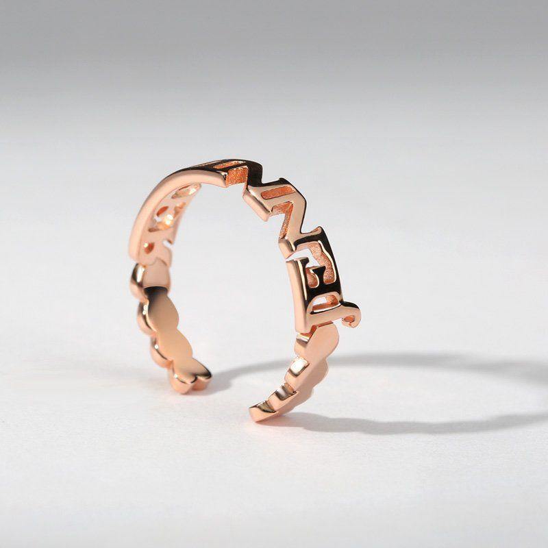 Name Ring Rose Gold Plated Silver - soufeelus