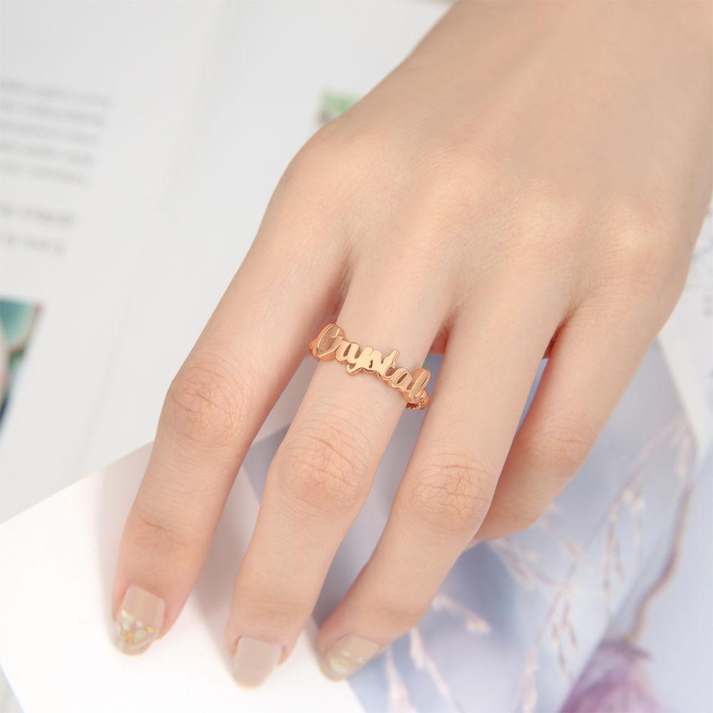 Name Rings, Personalize Gift For Her Rose Gold Plated