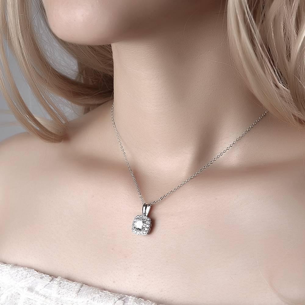 Personalised Birthstone Necklace Platinum Plated Silver - soufeelus