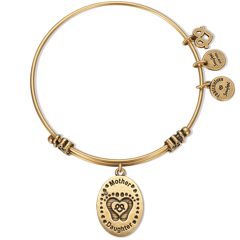 Mother and Daughter Charm Bangle Gold Plated - soufeelus
