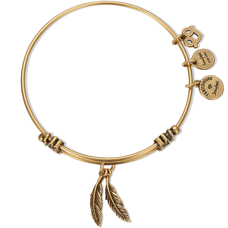 Feather Charm Bangle - soufeelus