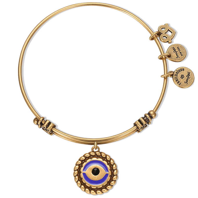 Evil Eye Charm Bangle Gold Plated - soufeelus