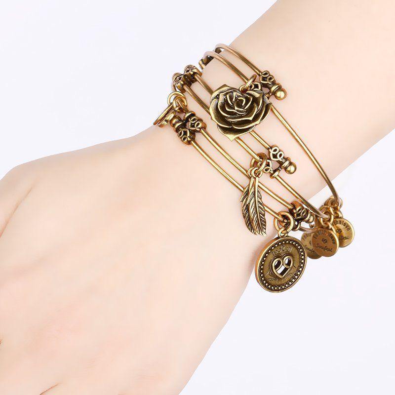 Friends Charm Bangle Gold Plated - soufeelus