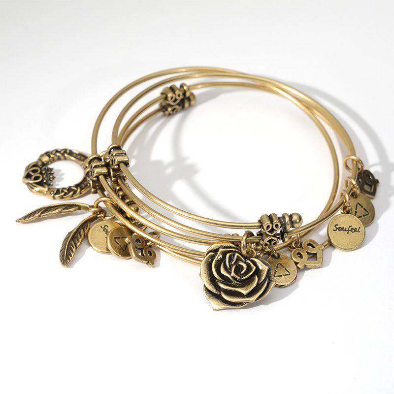 Friends Charm Bangle Gold Plated - soufeelus