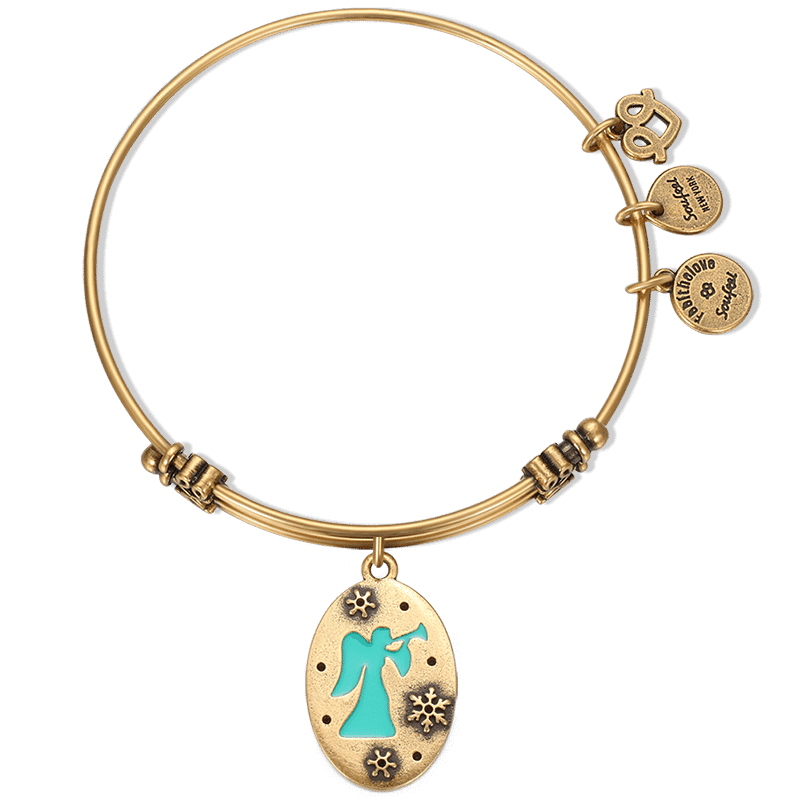 Blessings of Angel Charm Bangle Gold Plated - soufeelus