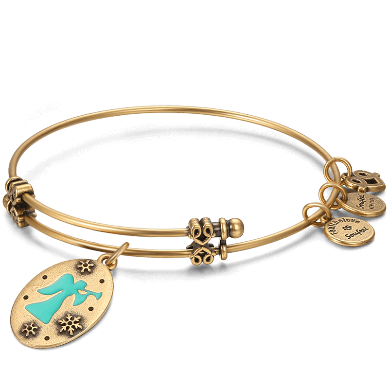 Blessings of Angel Charm Bangle Gold Plated - soufeelus