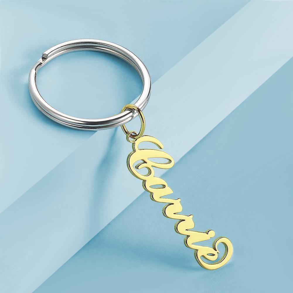 Custom Name Keychain Gold Plated - soufeelus