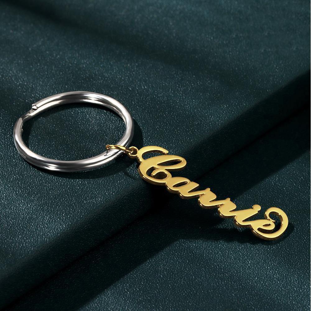 Custom Name Keychain Gold Plated - soufeelus