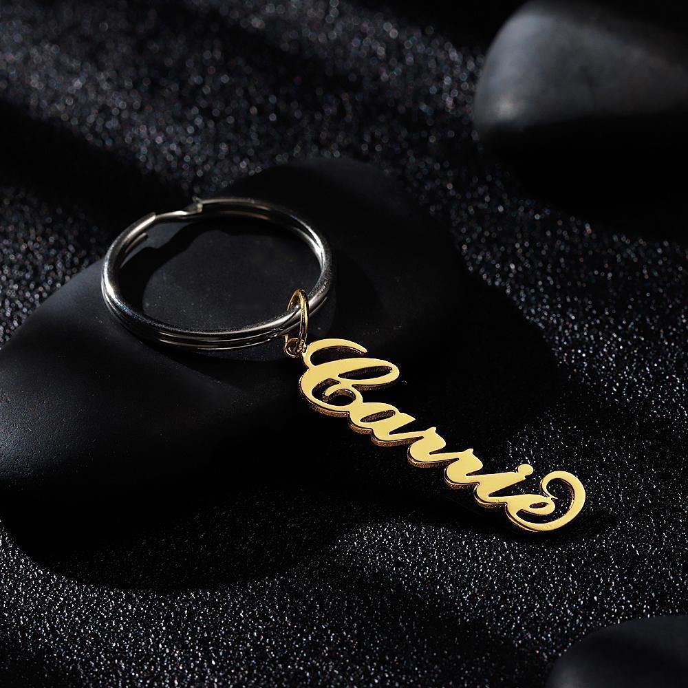 Custom Name Keychain Gold Plated - soufeelus