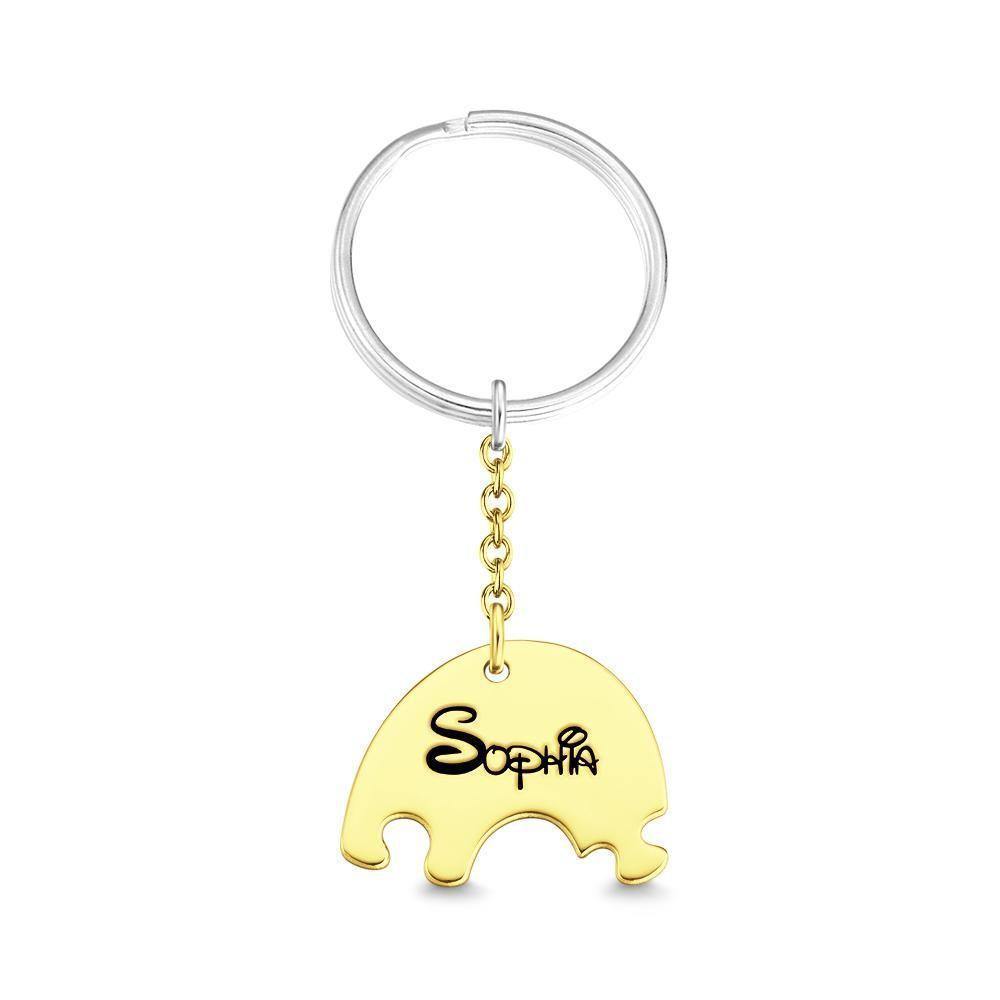 Engraved Keychain, Name Keychain Memorial Gifts Rose Gold Plated - soufeelus